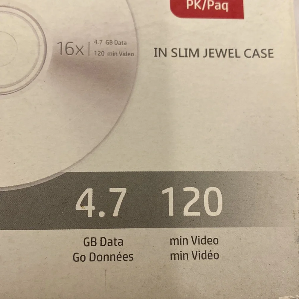 HP DVD-R 5 pk set if 5 boxes 16x 4.7 GB 120 min disks